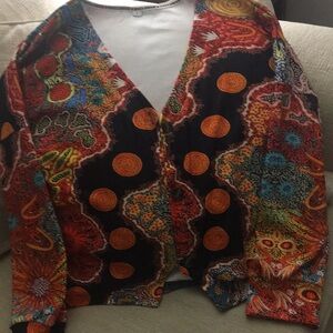 Colourful cardigan- new condition- lined - fits large